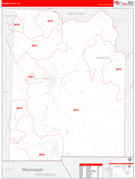Hardin County, TN Digital Map Red Line Style