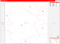 Harding County, SD Digital Map Red Line Style