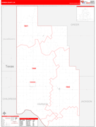 Harmon County, OK Digital Map Red Line Style