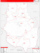 Harrison County, IN Digital Map Red Line Style