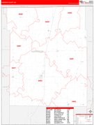 Harrison County, MO Digital Map Red Line Style