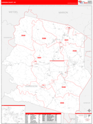 Harrison County, WV Digital Map Red Line Style