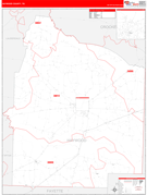 Haywood County, TN Digital Map Red Line Style