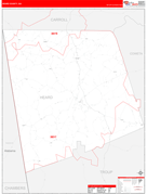 Heard County, GA Digital Map Red Line Style