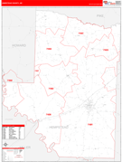 Hempstead County, AR Digital Map Red Line Style