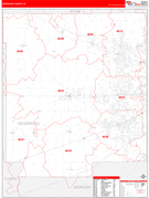 Hendricks County, IN Digital Map Red Line Style