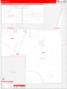 Hendry County, FL Digital Map Red Line Style