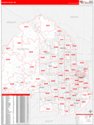 Hennepin County, MN Digital Map Red Line Style