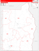 Henry County, AL Digital Map Red Line Style