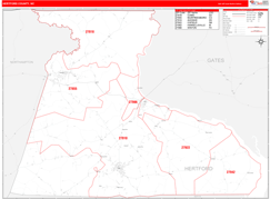 Hertford County, NC Digital Map Red Line Style