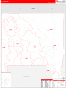 Hill County, MT Digital Map Red Line Style