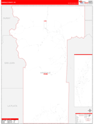 Hinsdale County, CO Digital Map Red Line Style