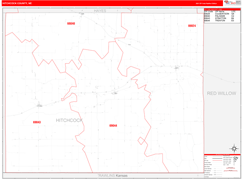Hitchcock County, NE Digital Map Red Line Style