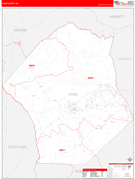 Hoke County, NC Digital Map Red Line Style