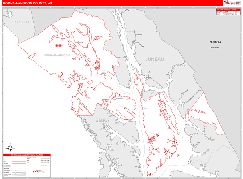 Hoonah-Angoon Borough (County), AK Digital Map Red Line Style