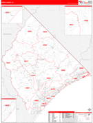 Horry County, SC Digital Map Red Line Style