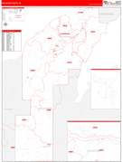 Houghton County, MI Digital Map Red Line Style