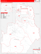 Houston County, GA Digital Map Red Line Style