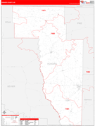 Howard County, AR Digital Map Red Line Style