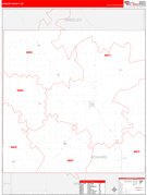 Howard County, NE Digital Map Red Line Style