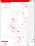 Humboldt County, CA Digital Map Red Line Style