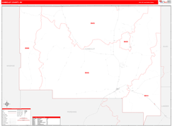 Humboldt County, NV Digital Map Red Line Style