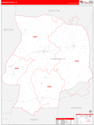 Humphreys County, TN Digital Map Red Line Style