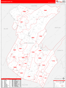 Huntingdon County, PA Digital Map Red Line Style