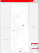 Hyde County, SD Digital Map Red Line Style