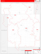 Ida County, IA Digital Map Red Line Style