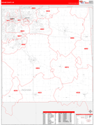 Ingham County, MI Digital Map Red Line Style