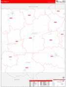 Ionia County, MI Digital Map Red Line Style