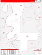 Issaquena County, MS Digital Map Red Line Style