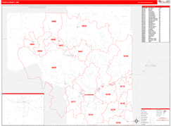 Itasca County, MN Digital Map Red Line Style