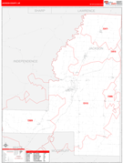 Jackson County, AR Digital Map Red Line Style