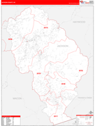 Jackson County, NC Digital Map Red Line Style