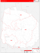 Jackson County, TN Digital Map Red Line Style