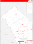 Jackson County, TX Digital Map Red Line Style