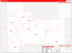 Jackson County, WI Digital Map Red Line Style