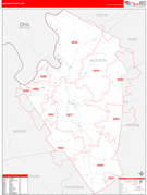 Jackson County, WV Digital Map Red Line Style