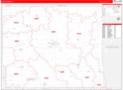 Jasper County, IA Digital Map Red Line Style
