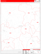 Jasper County, MS Digital Map Red Line Style