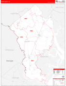 Jasper County, SC Digital Map Red Line Style