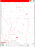 Jefferson County, KS Digital Map Red Line Style