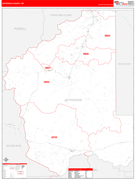 Jefferson County, MT Digital Map Red Line Style
