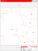 Jefferson County, NE Digital Map Red Line Style