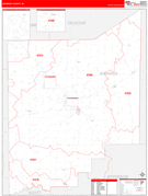 Jennings County, IN Digital Map Red Line Style