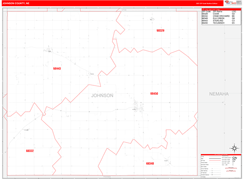 Johnson County, NE Digital Map Red Line Style