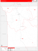 Johnson County, WY Digital Map Red Line Style