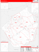 Johnston County, NC Digital Map Red Line Style